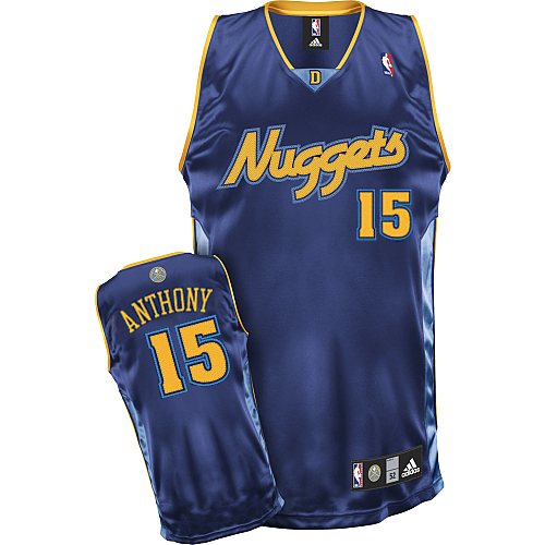 Men's Dark Blue Denver Nuggets #15 Carmelo Anthony Stitched Basketball Jersey